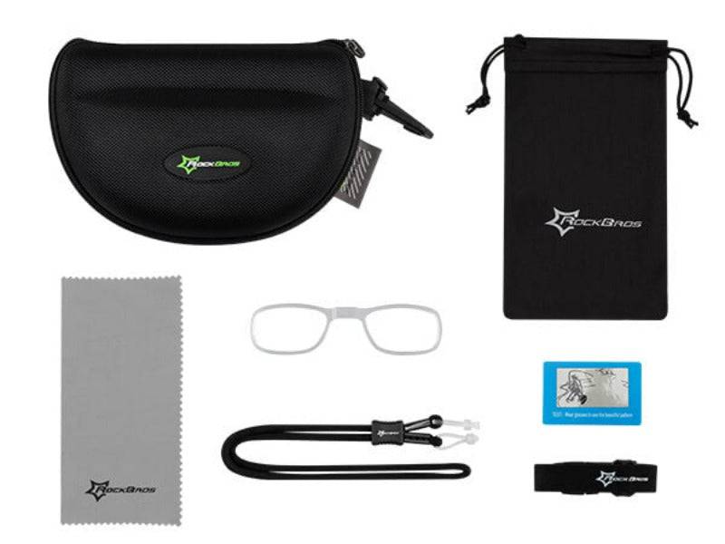 ROCKBROS Fahrradbrille mit 5 Wechselgläsern, Lieferumfang und Innenansicht (3)