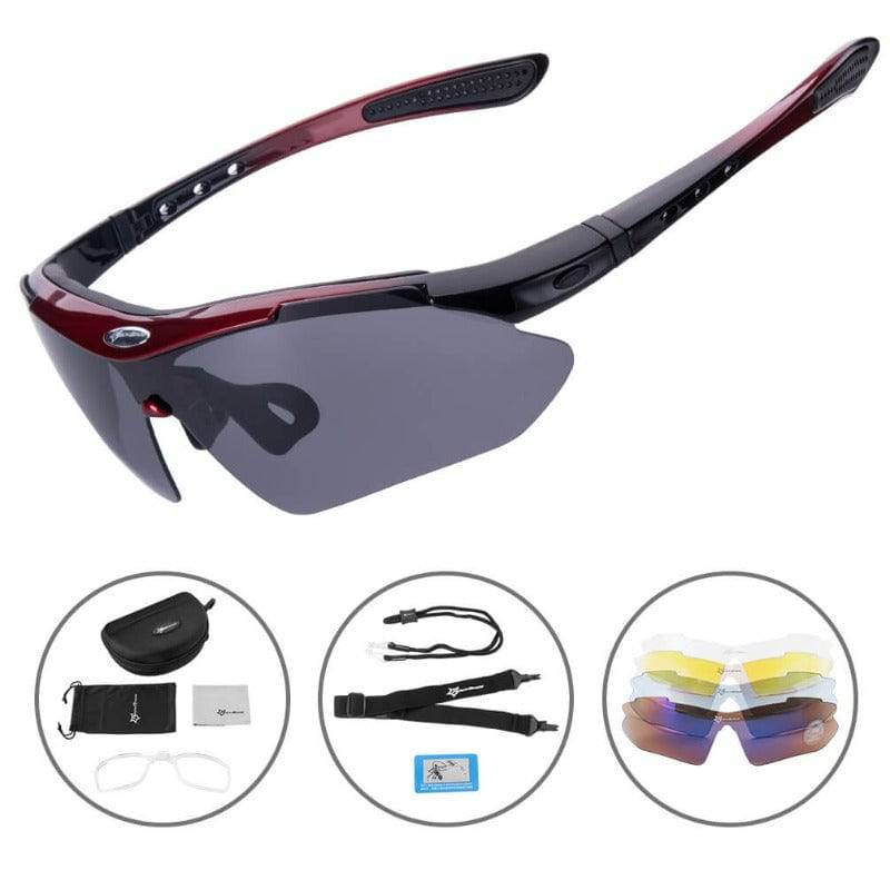 ROCKBROS Fahrradbrille mit 5 Wechselgläsern, Produktansicht