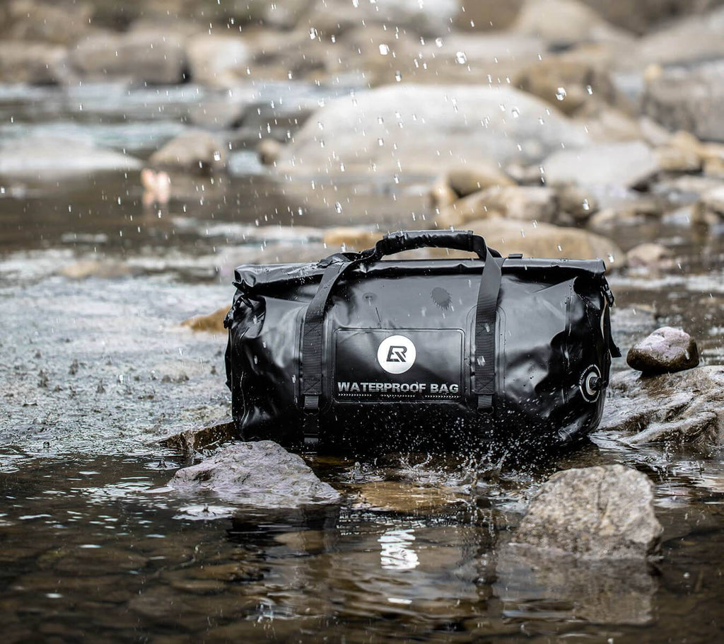 ROCKBROS Gepäckrolle 55 Liter wasserdicht, im Einsatz (10)