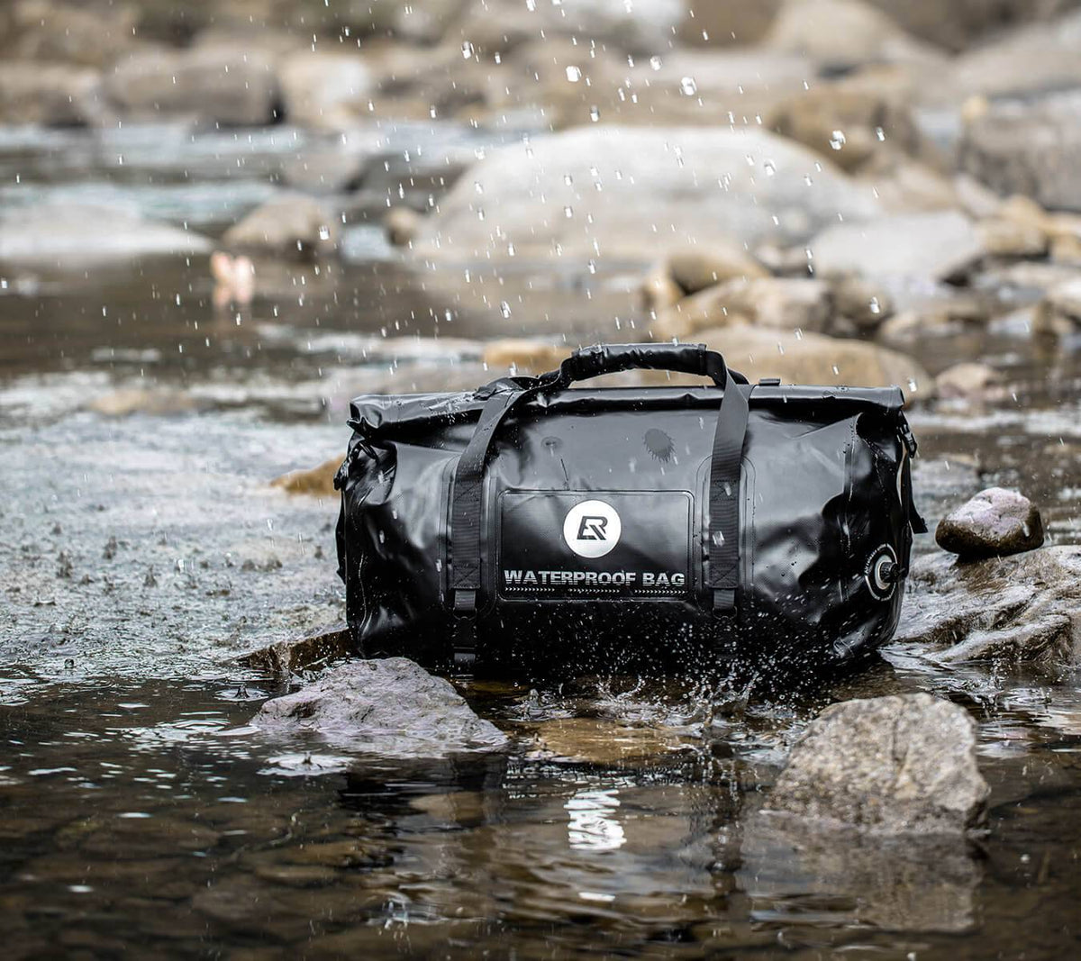ROCKBROS Gepäckrolle 55 Liter wasserdicht, im Einsatz (10)