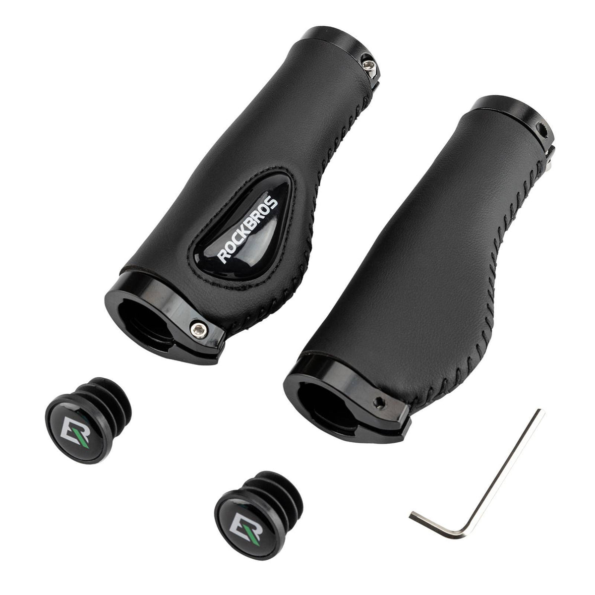 ROCKBROS Lenkergriffe ergonomisch mit Silikonauflage · Schwarz, Lieferumfang und Innenansicht