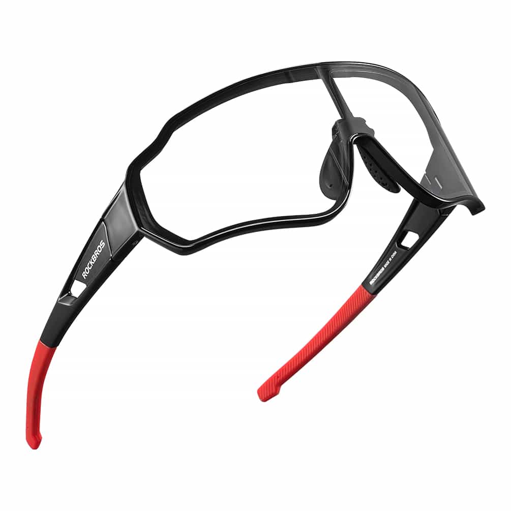 ROCKBROS Fahrradbrille selbsttönend, Schwarz/Rot, Produktansicht (2)