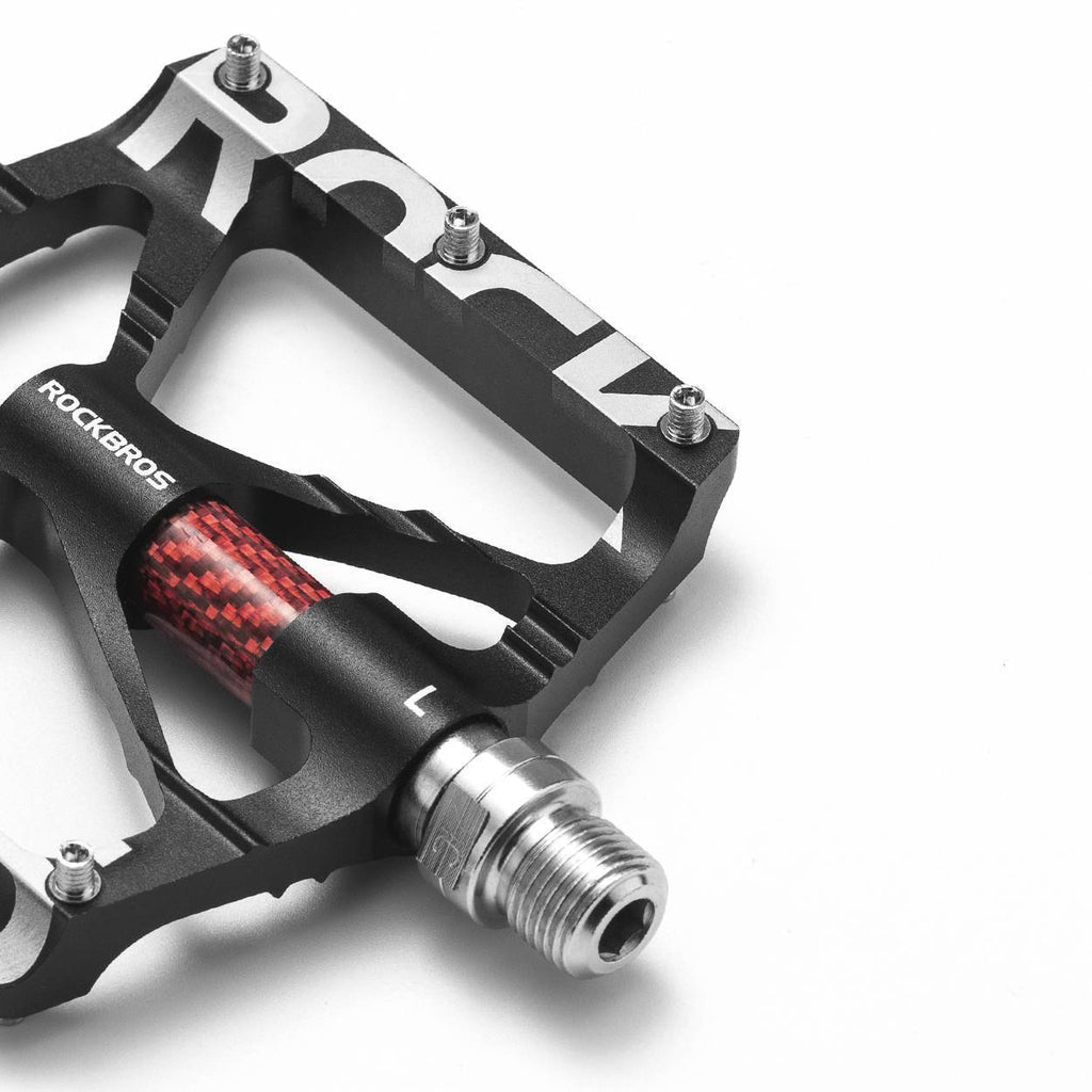 ROCKBROS Plattformpedale Aluminium mit Reflexeinsatz · Schwarz, Produktansicht (3)