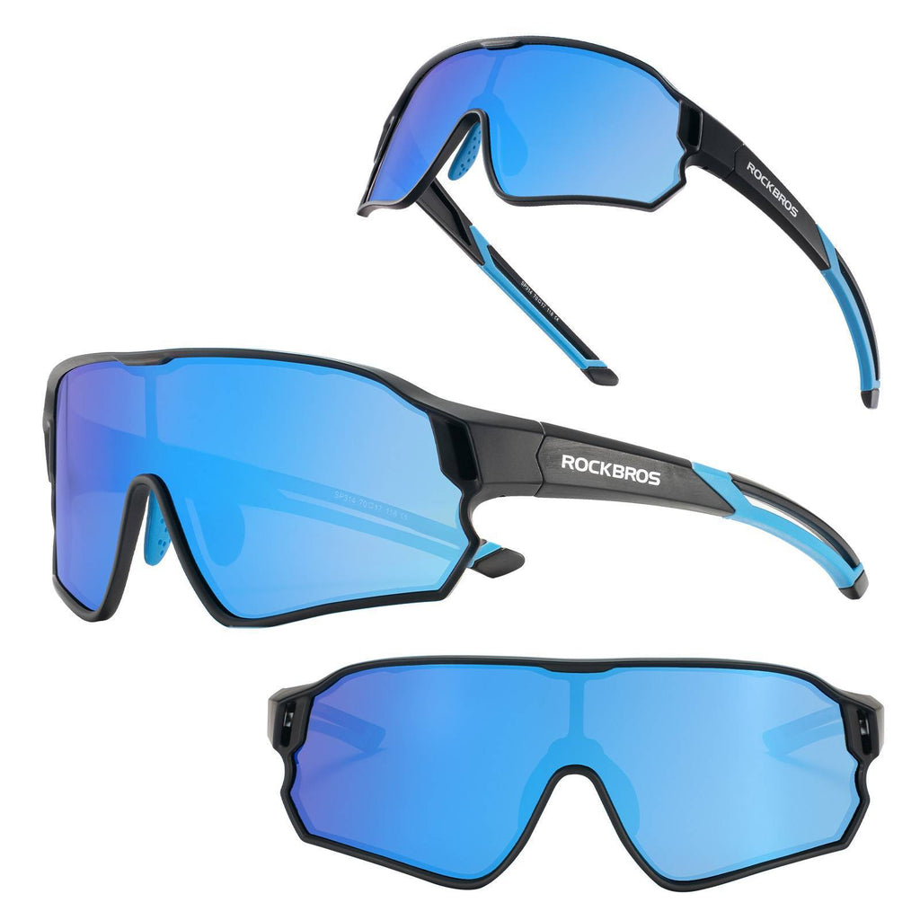 ROCKBROS Kinder-Sportbrille SP314 polarisiert · Schwarz/Blau, Produktansicht (2)