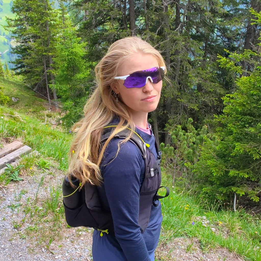 ROCKBROS Fahrradbrille rahmenlos, verspiegelt, im Einsatz