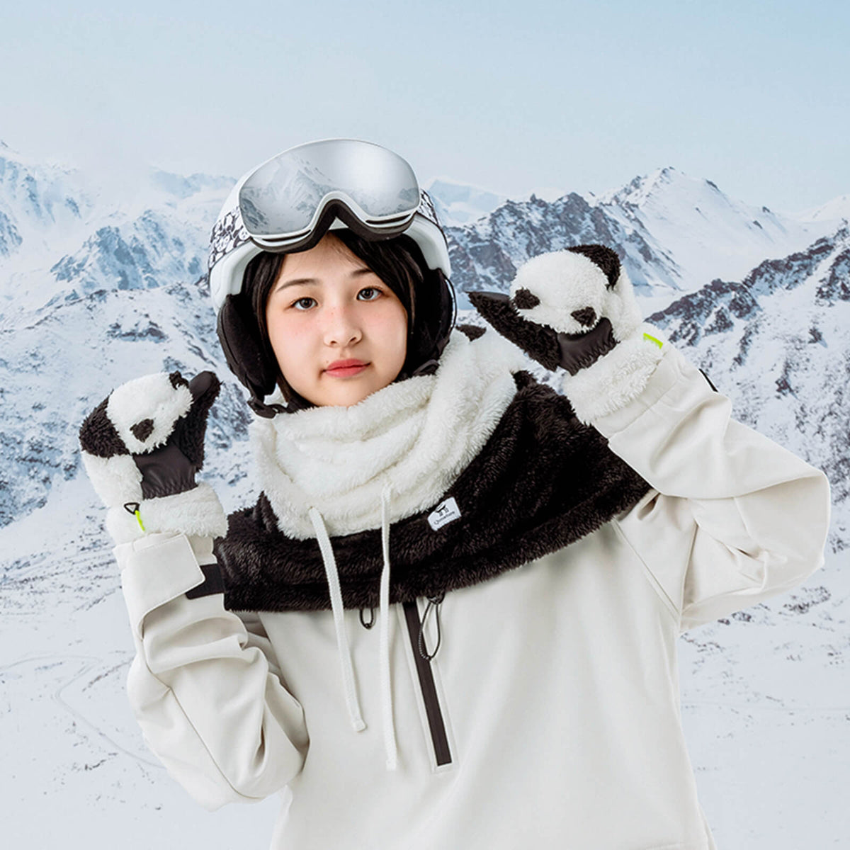 Qunature Panda-Sturmhaube für Kinder, im Einsatz (2)