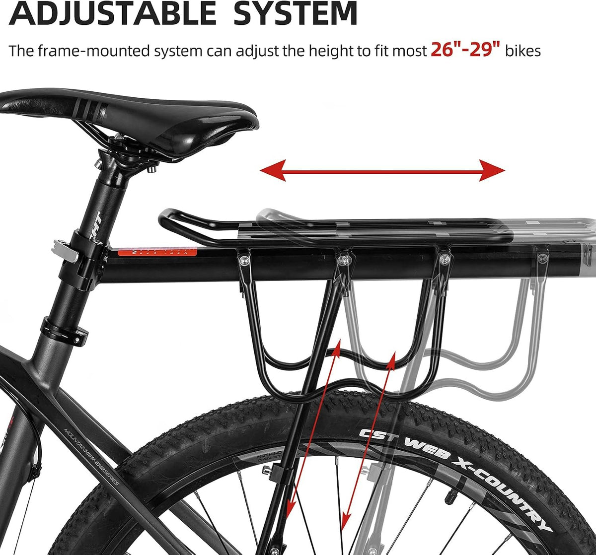 ROCKBROS Fahrrad Gepäckträger aus Alu mit Schnellspanner