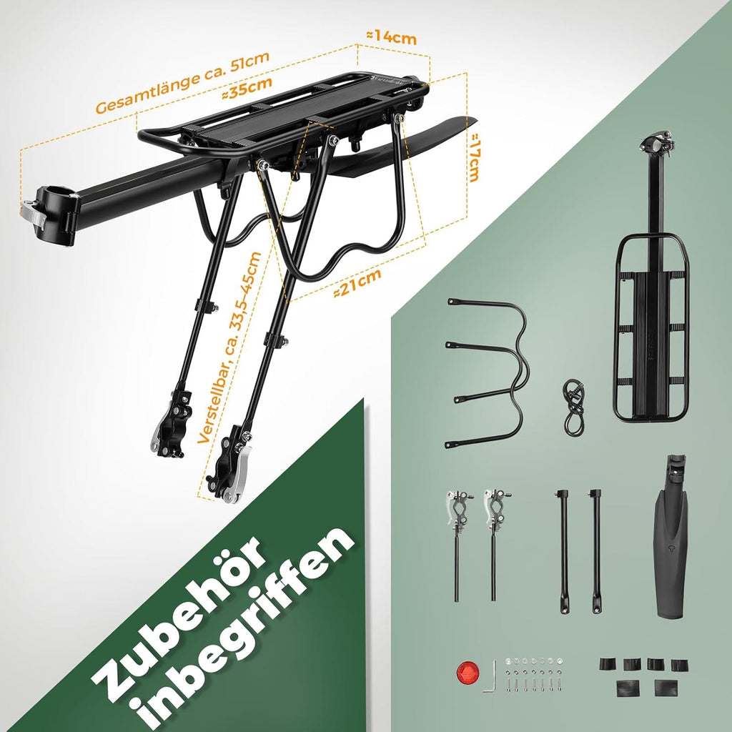ROCKBROS Fahrrad Gepäckträger aus Alu mit Schutzblech & Schnellspanner