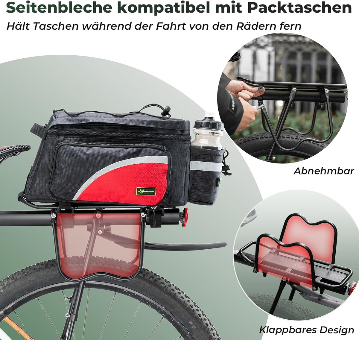 ROCKBROS Fahrrad Gepäckträger aus Alu mit Schutzblech & Schnellspanner