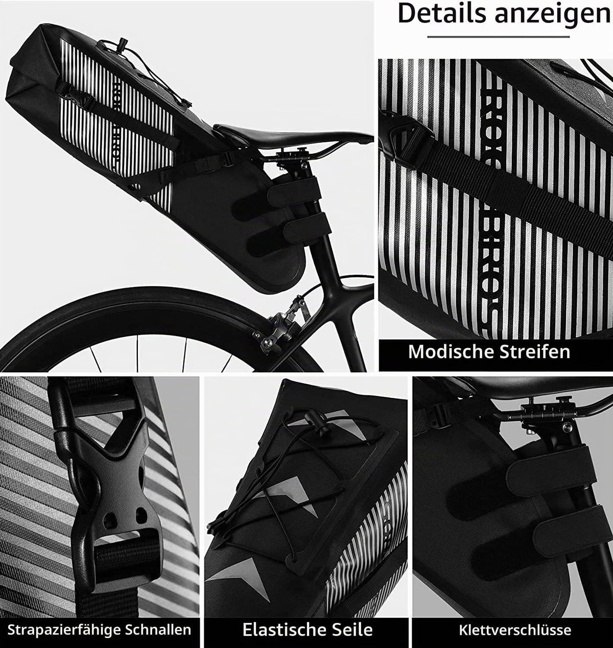 ROCKBROS Fahrrad Satteltasche Wasserdicht IPX7 10L Fahrradtasche Hinterrad