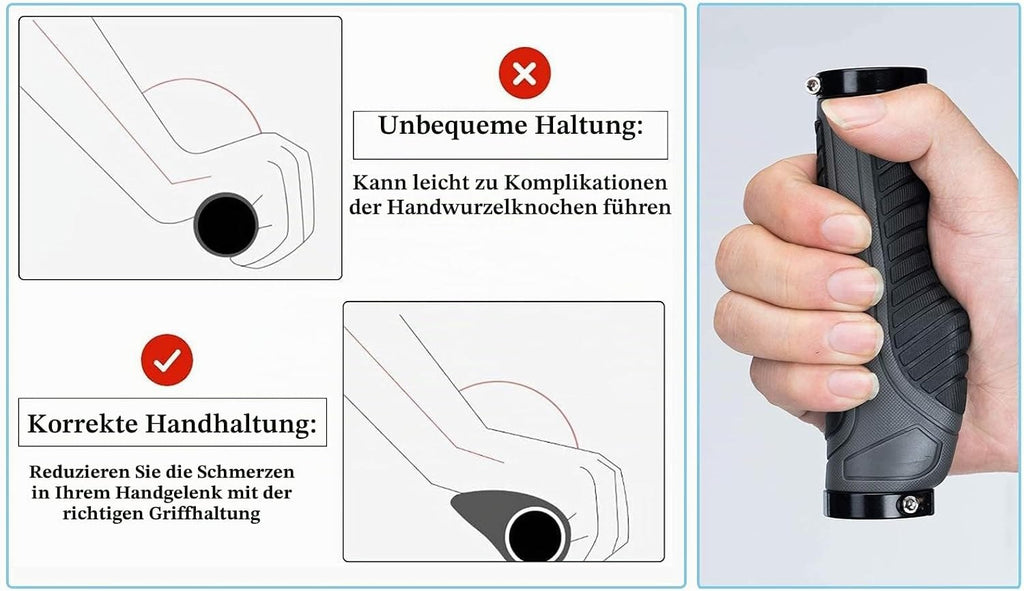 ROCKBROS Fahrradgriffe Ergonomisch, rutschfeste Lenkergriffe aus TPR