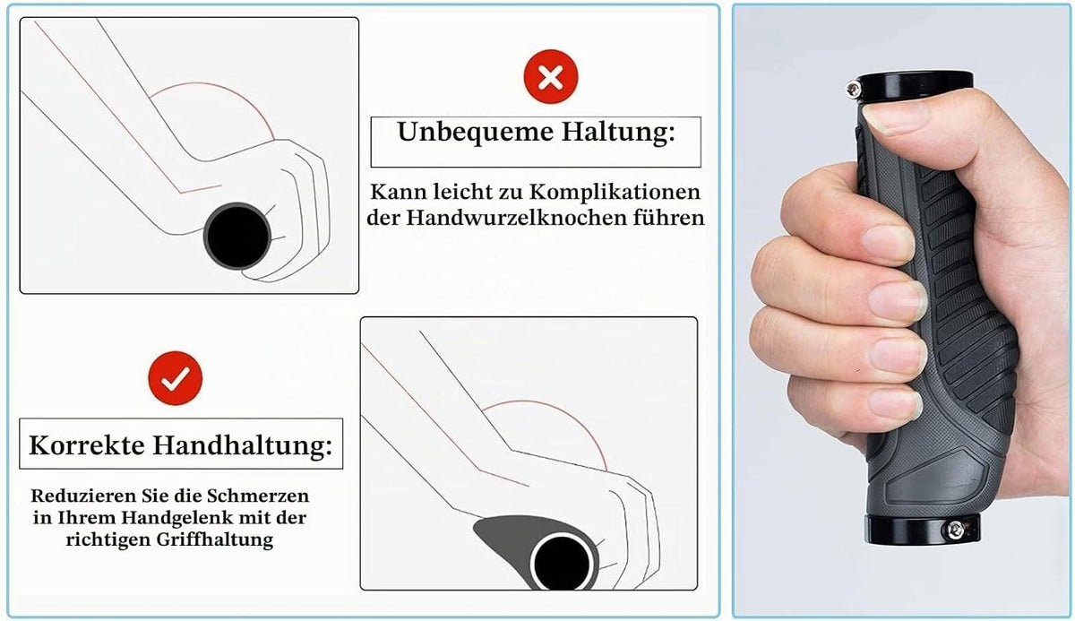 ROCKBROS Fahrradgriffe Ergonomisch, rutschfeste Lenkergriffe aus TPR