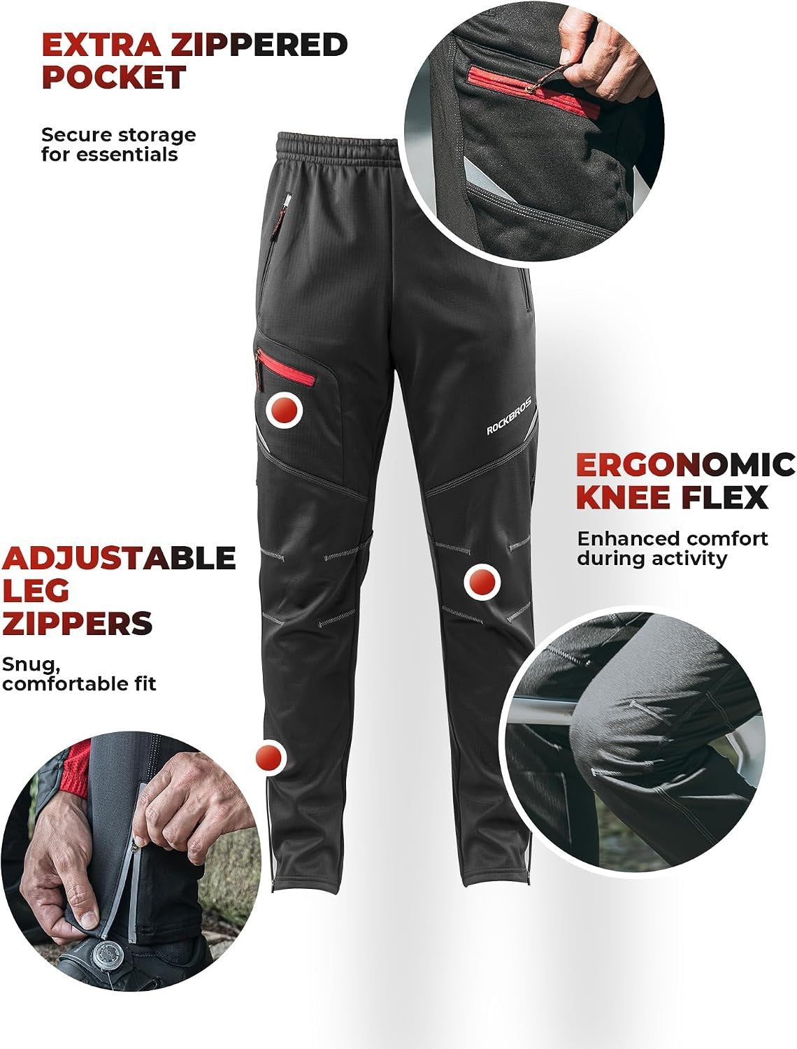 ROCKBROS Winter Fahrradbekleidung Herren Fahrrad Jacke + Hose Set Radjacke