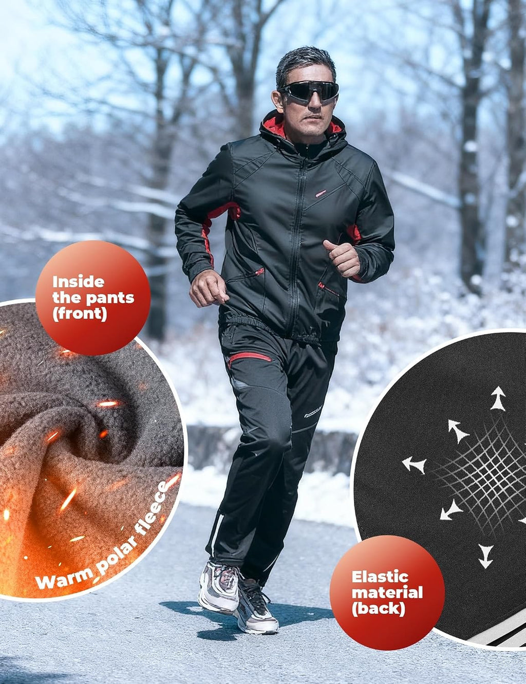 ROCKBROS Winter Fahrradbekleidung Herren Fahrrad Jacke + Hose Set Radjacke