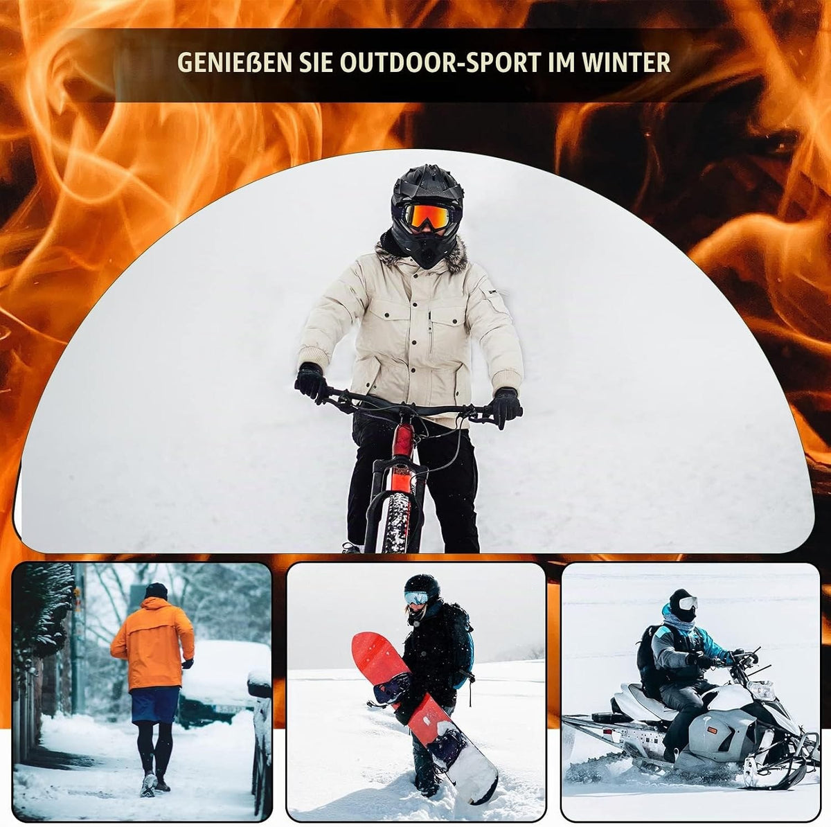 ROCKBROS Halbe Sturmhaube für Outdoorsports Fahrrad Motorrad Snowboard Ski