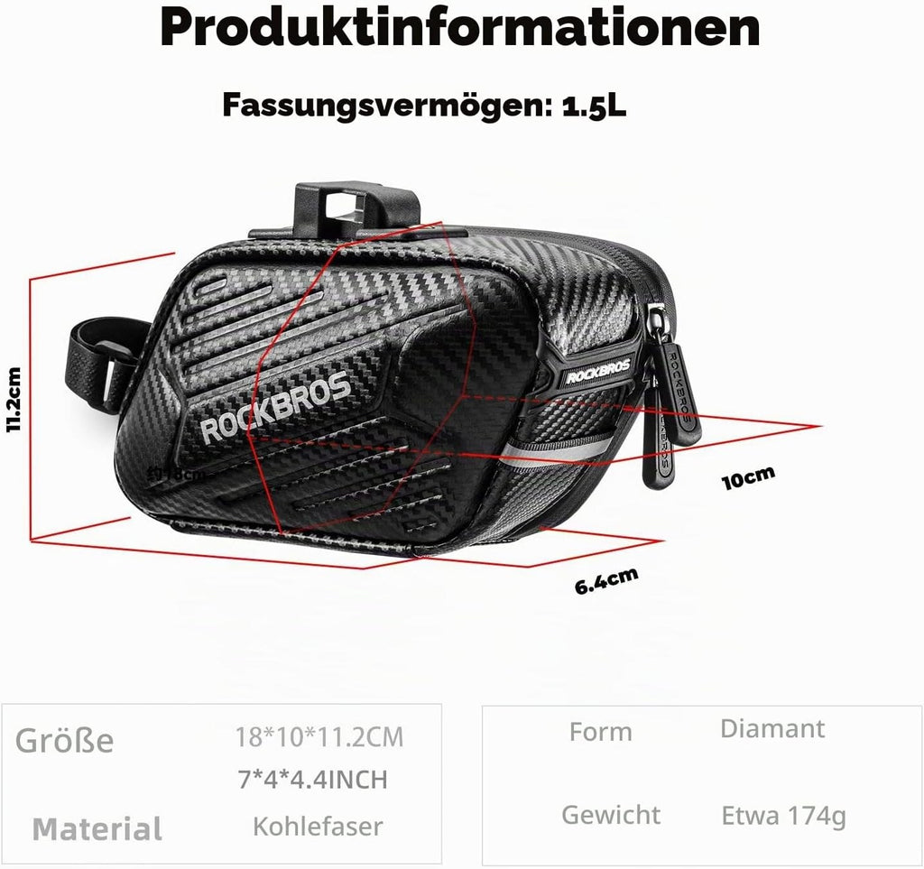 ROCKBROS Fahrrad Satteltasche Fahrradsitz Tasche für MTB Rennrad Faltrad