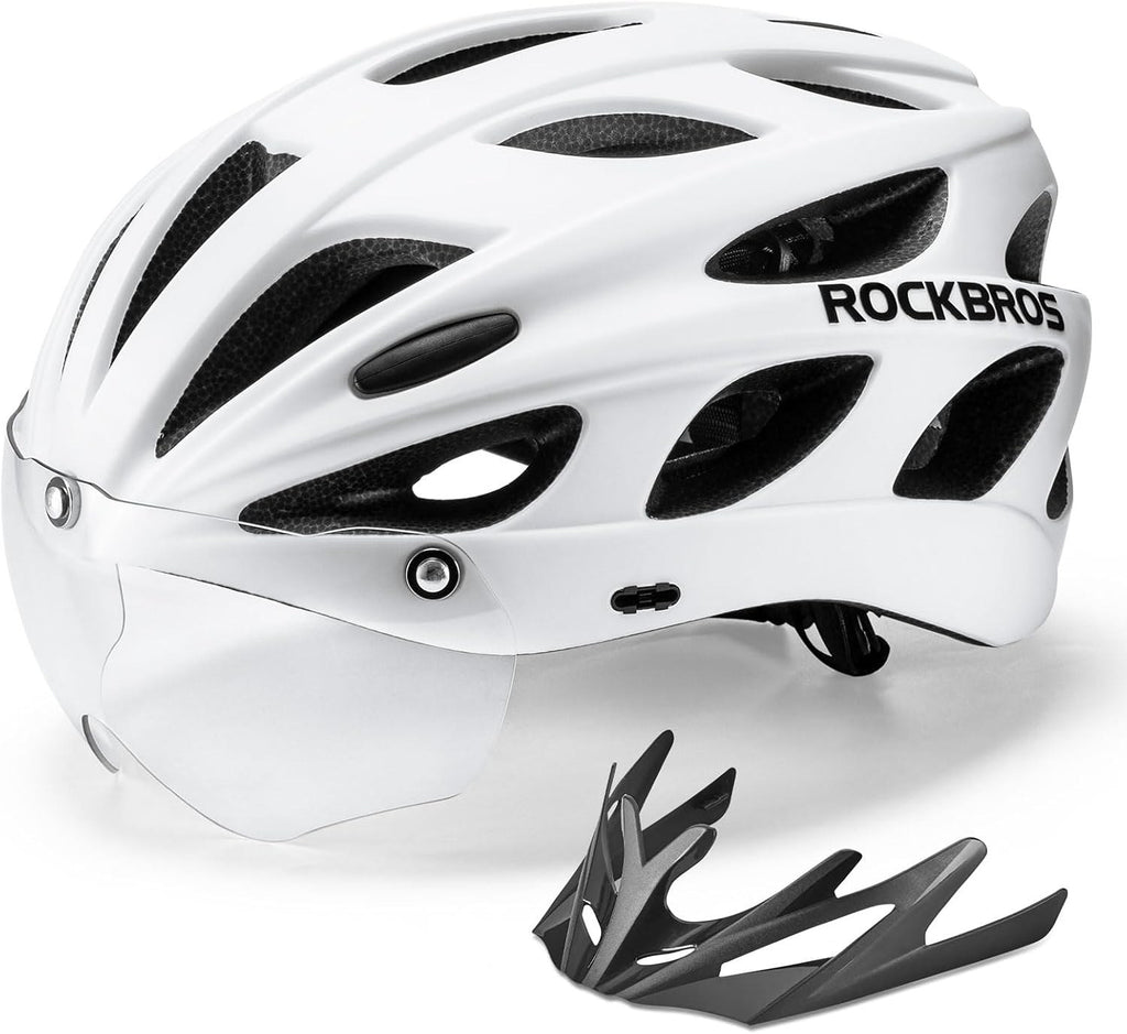 ROCKBROS Fahrradhelm Rennrad Helm Radhelm mit Abnehmbarem Visier Cityhelm