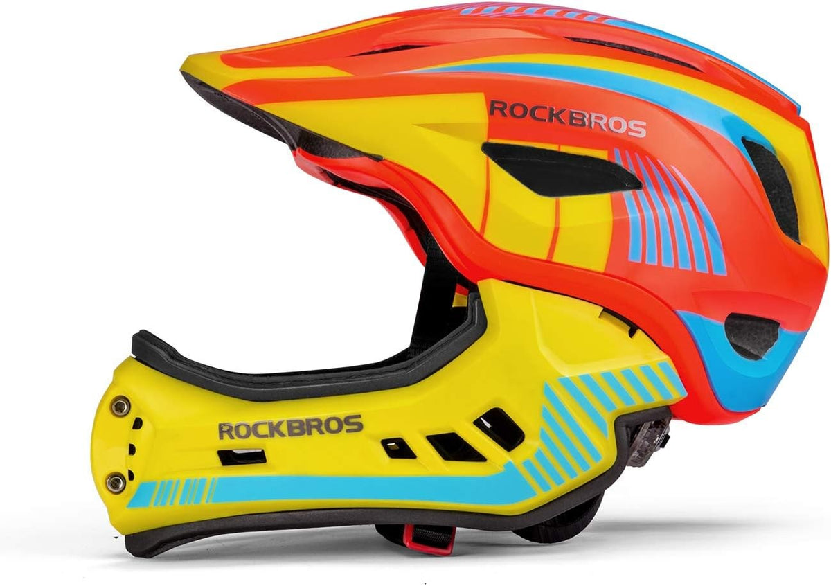 ROCKBROS Kinderhelm Integriert Fahrradhelm Kinder Jugend Fullface Helm