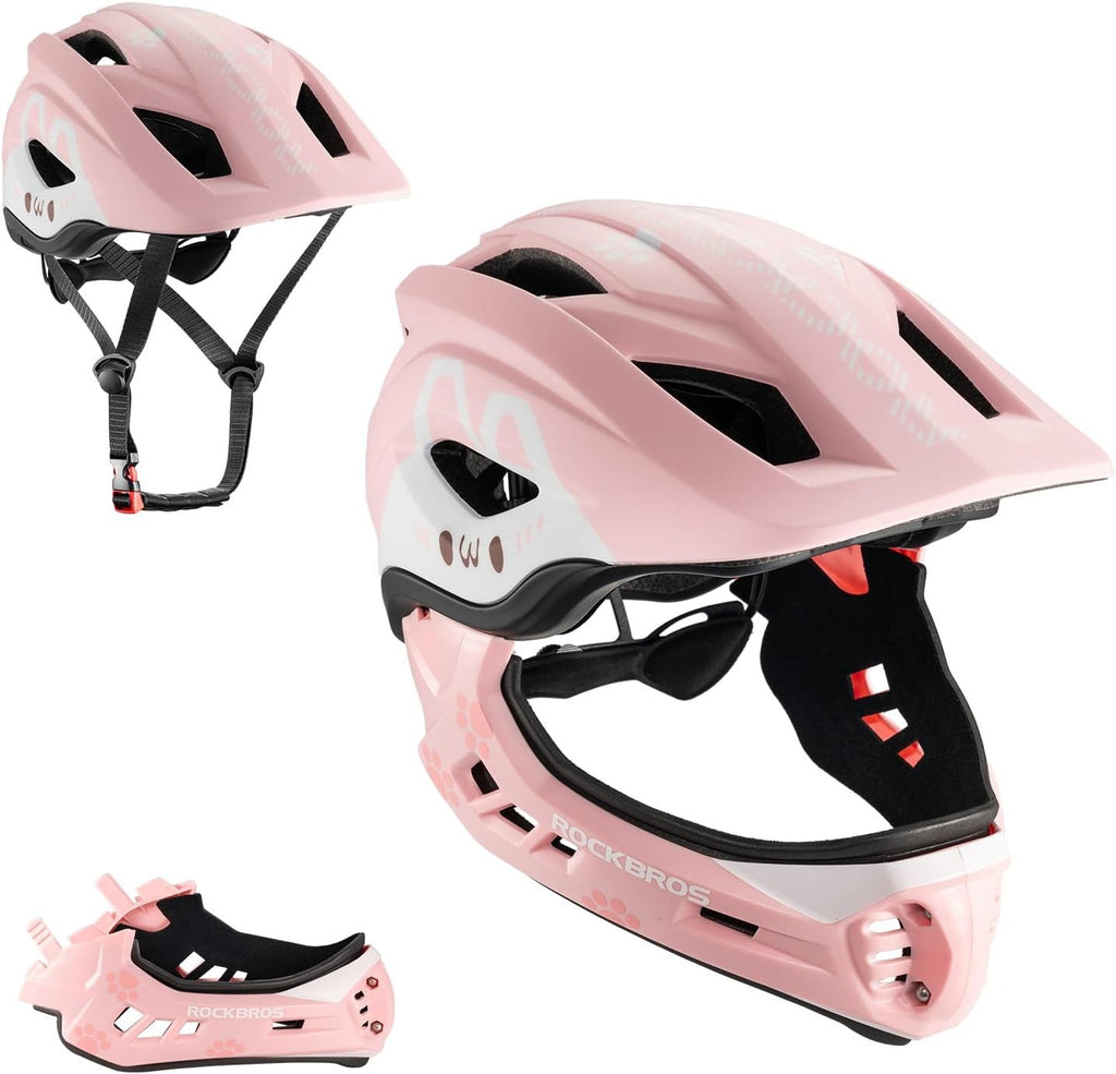 ROCKBROS Kinderhelm Integriert Fahrradhelm Kinder Jugend Fullface Helm