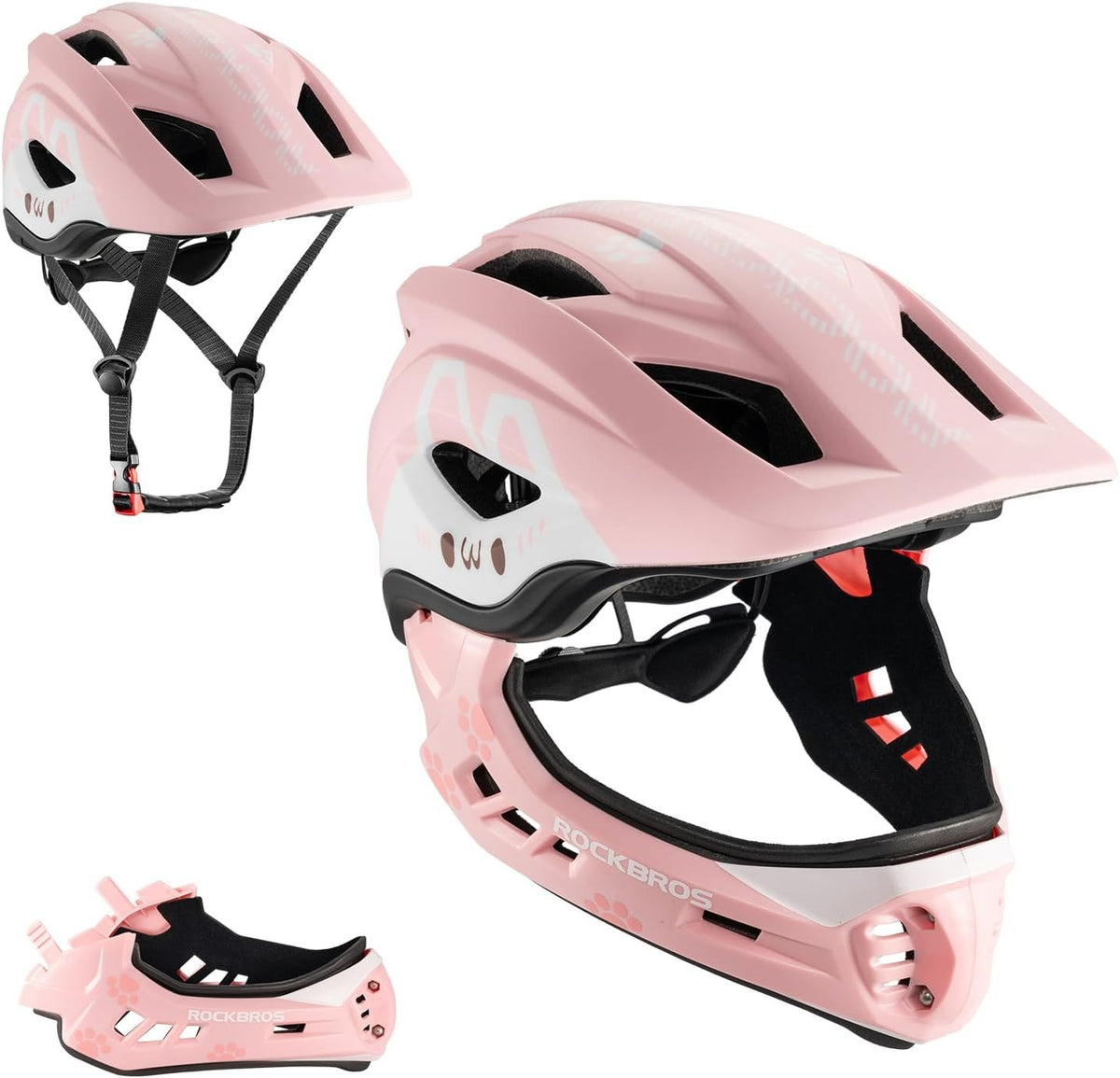 ROCKBROS Kinderhelm Integriert Fahrradhelm Kinder Jugend Fullface Helm