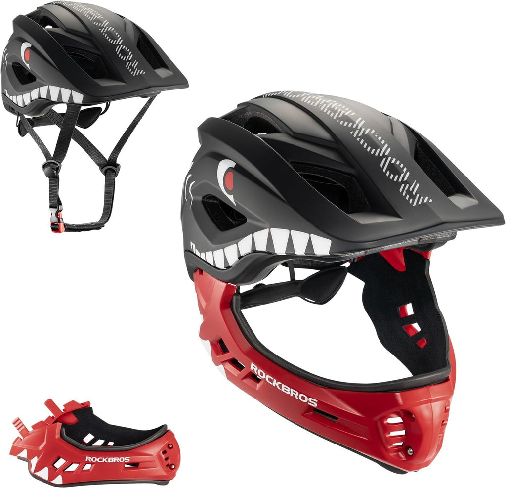 ROCKBROS Kinderhelm Integriert Fahrradhelm Kinder Jugend Fullface Helm