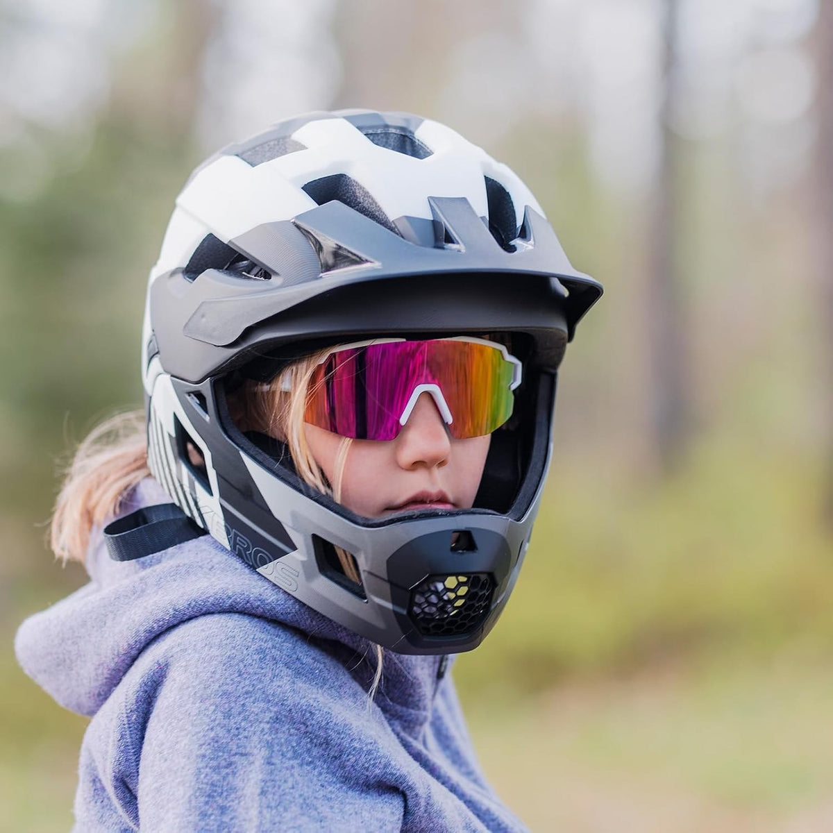 ROCKBROS Kinderhelm Integriert Fahrradhelm Kinder Jugend Fullface Helm