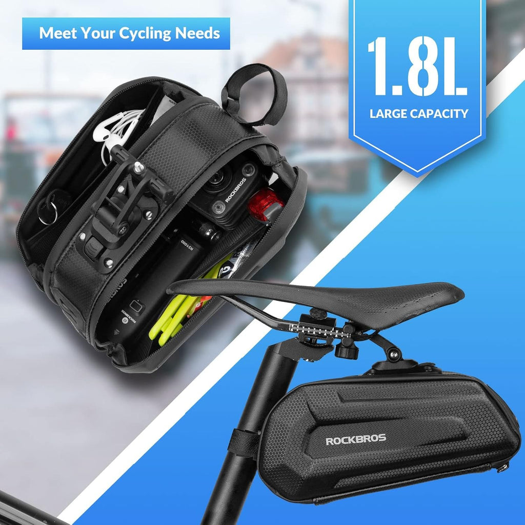 ROCKBROS Fahrradsatteltasche Fahrradtasche Wasserabweisend 3D Hard Shell