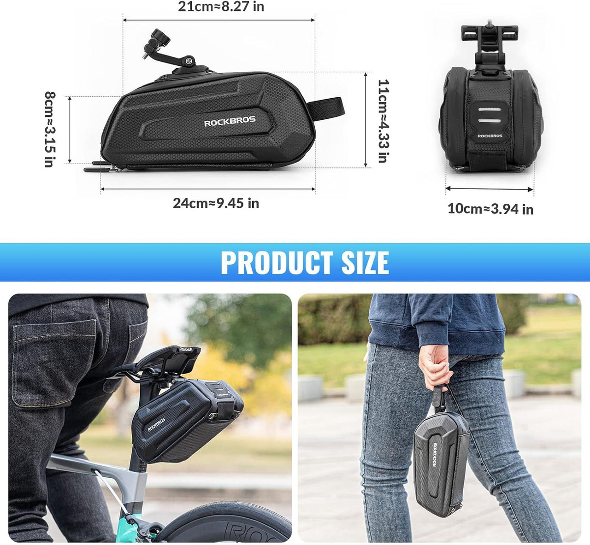 ROCKBROS Fahrradsatteltasche Fahrradtasche Wasserabweisend 3D Hard Shell