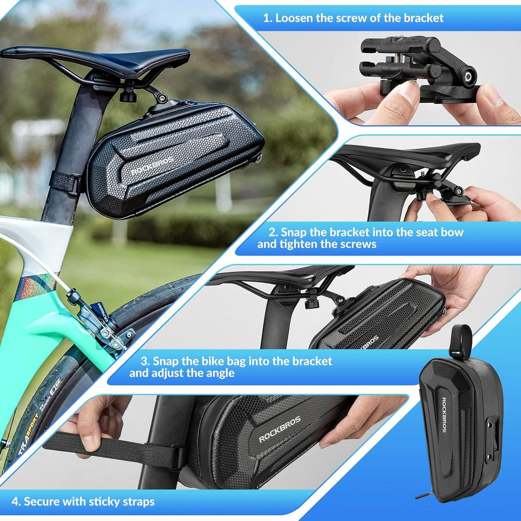 ROCKBROS Fahrradsatteltasche Fahrradtasche Wasserabweisend 3D Hard Shell