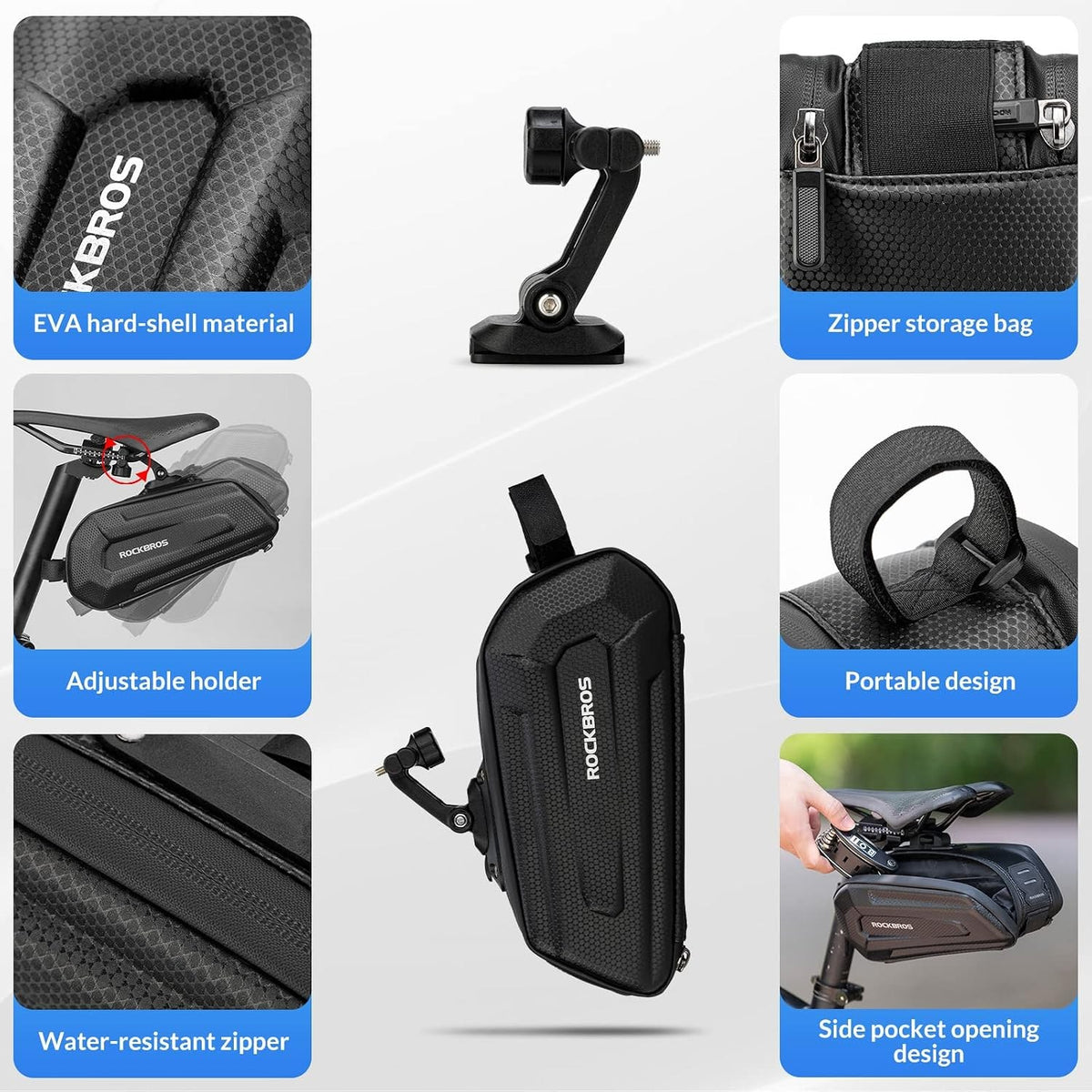 ROCKBROS Fahrradsatteltasche Fahrradtasche Wasserabweisend 3D Hard Shell