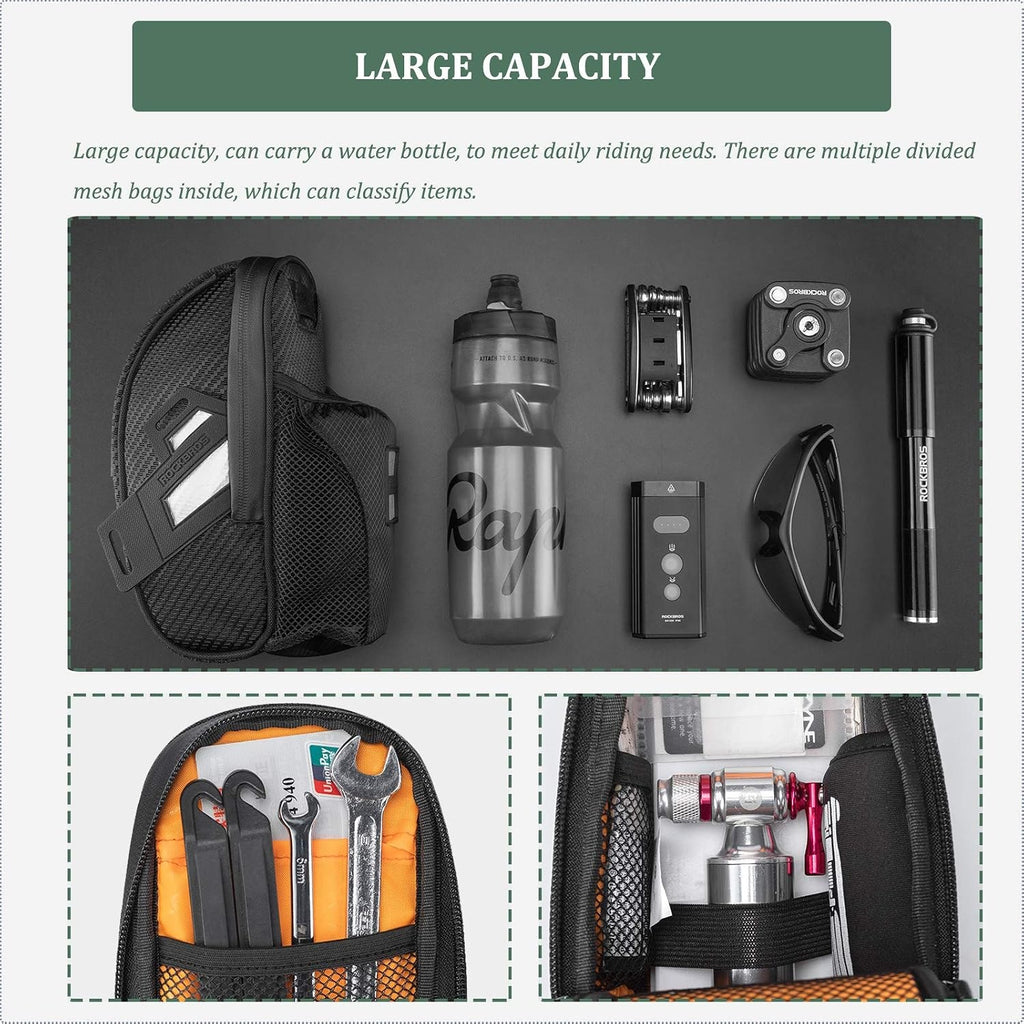 ROCKBROS Satteltasche Fahrradsitztasche mit Flaschenhalter Wasserdicht