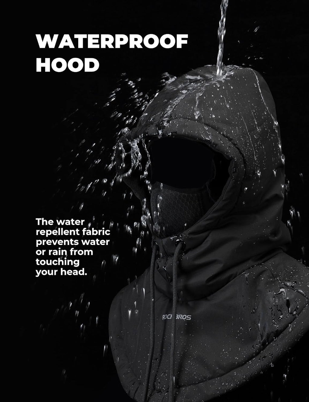 ROCKBROS Winter Sturmhaube, Fleece-Balaclava mit Kapuze für Damen & Herren