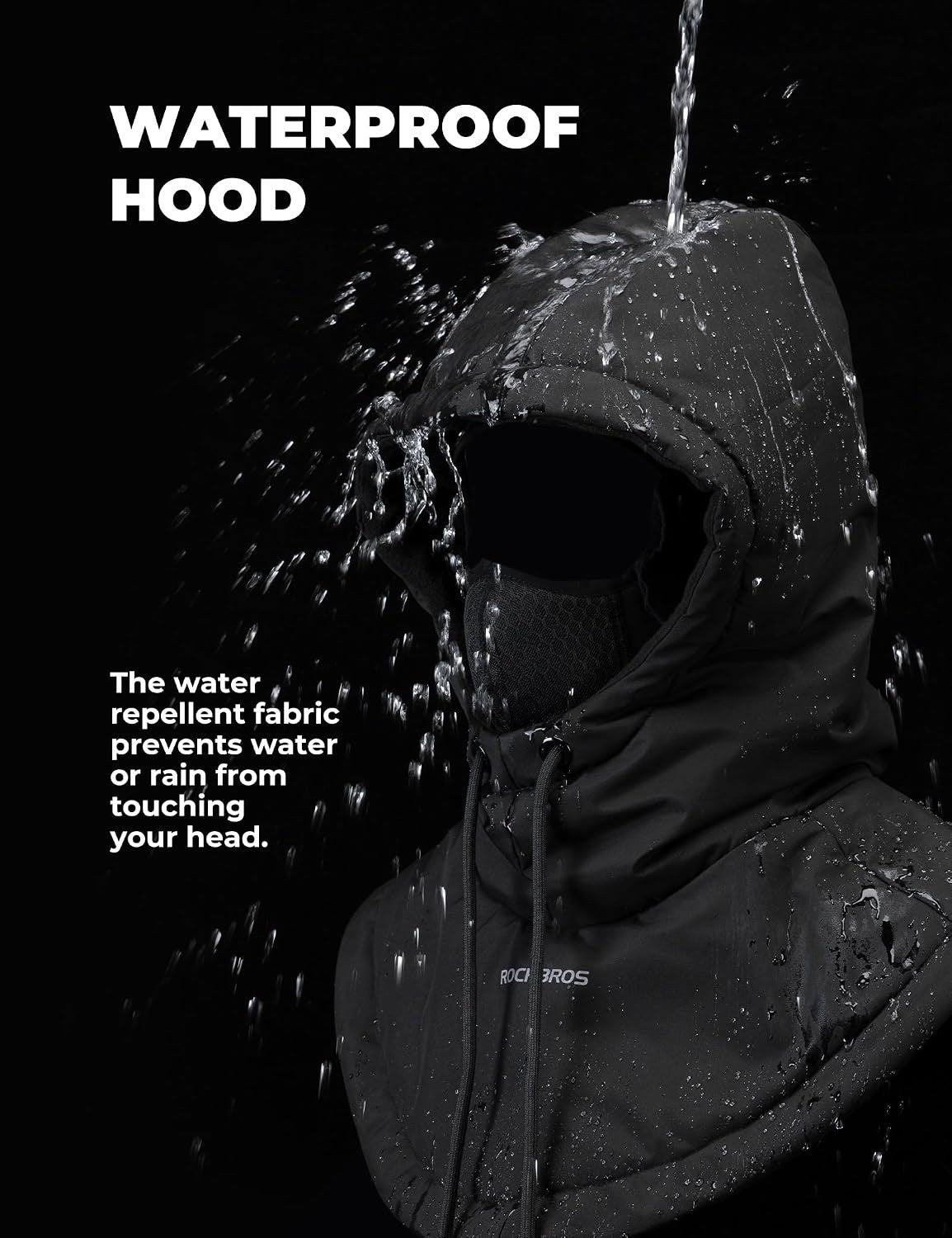 ROCKBROS Winter Sturmhaube, Fleece-Balaclava mit Kapuze für Damen & Herren