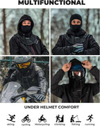 ROCKBROS Winter Sturmhaube, Fleece-Balaclava mit Kapuze für Damen & Herren