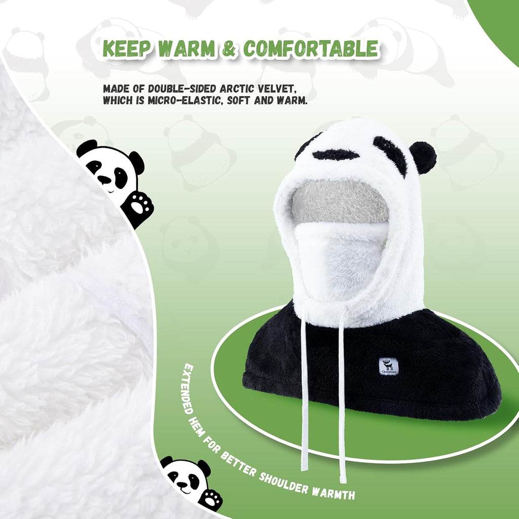 Qunature Winter Sturmhaube Skimaske für Kinder und Eltern, Panda-Design