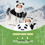 Qunature Winter Sturmhaube Skimaske für Kinder und Eltern, Panda-Design