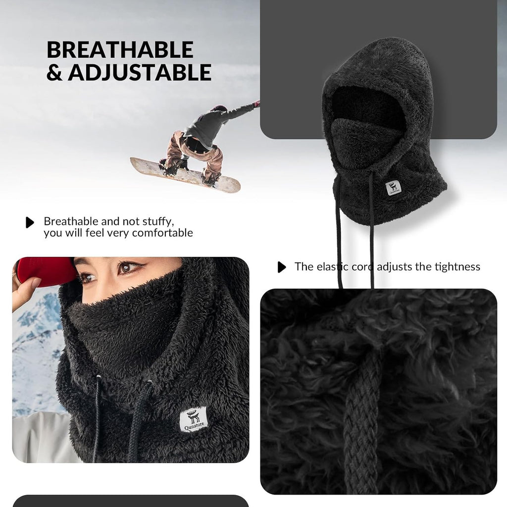 Qunature Sturmhaube Winter Warme Balaclava Thermo Winddichte Skimaske