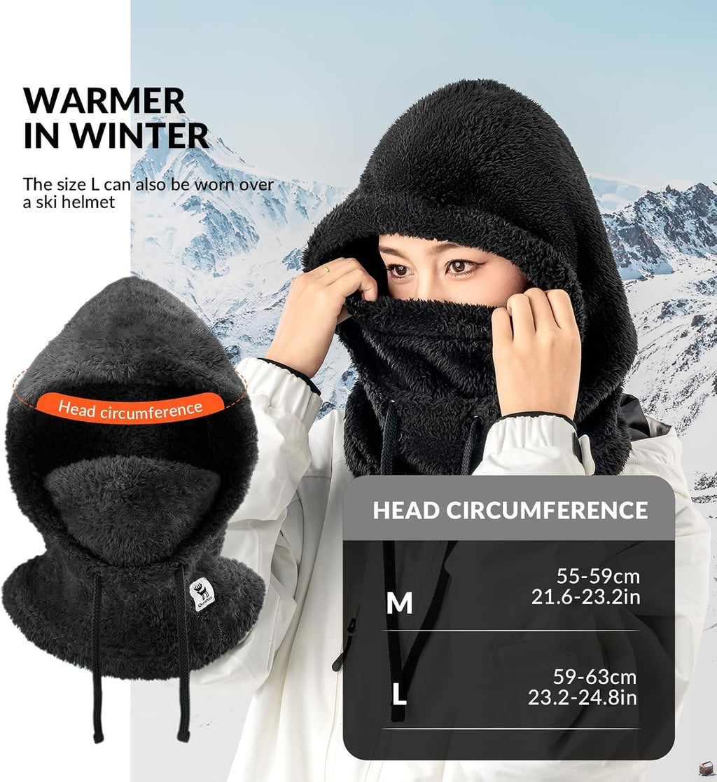 Qunature Sturmhaube Winter Warme Balaclava Thermo Winddichte Skimaske