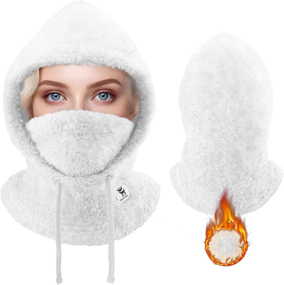 Qunature Sturmhaube Winter Warme Balaclava Thermo Winddichte Skimaske