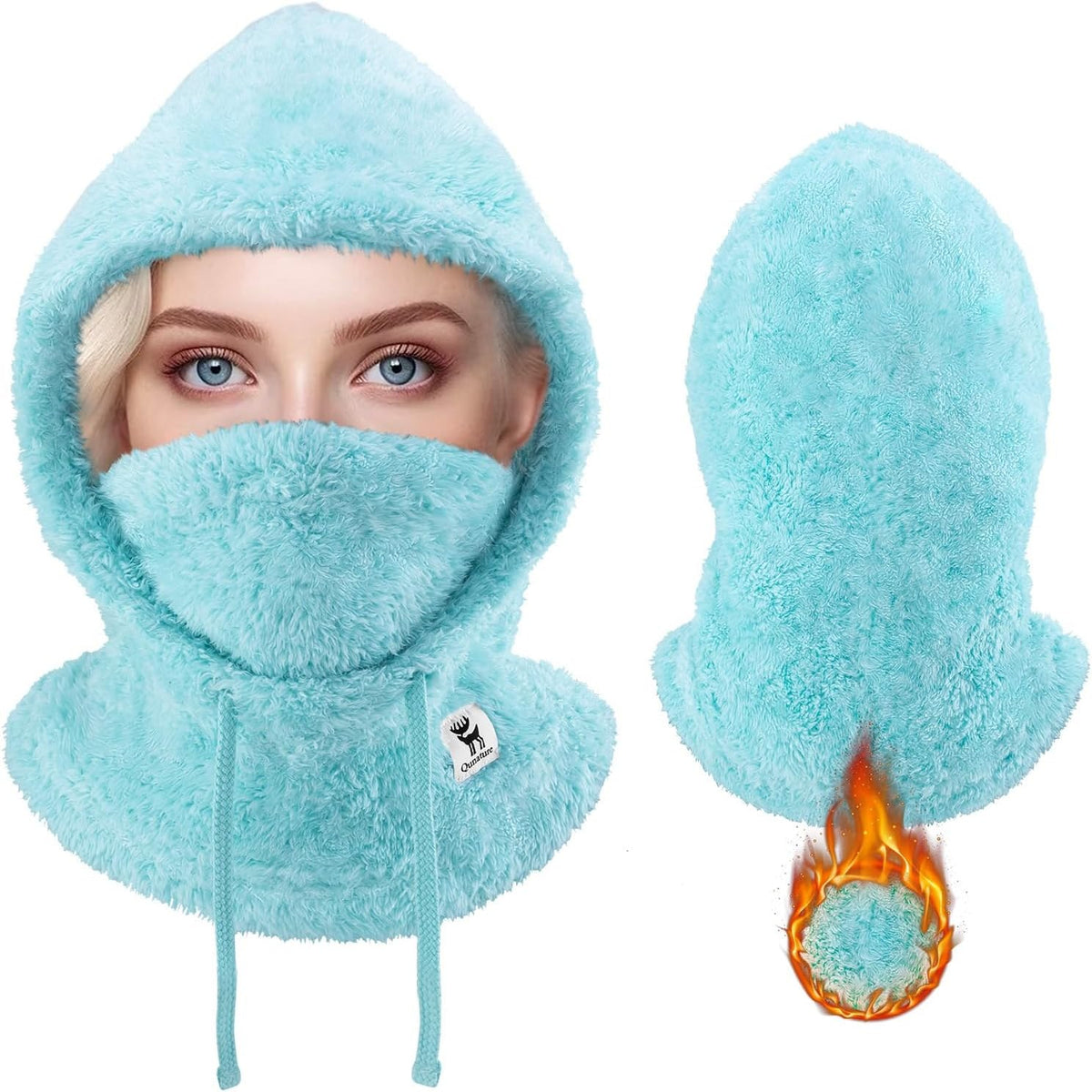Qunature Sturmhaube Winter Warme Balaclava Thermo Winddichte Skimaske