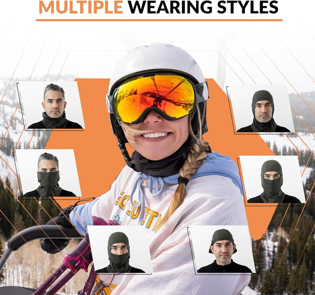 Qunature Sturmhaube Balaclava Winter Skimaske Winddichte Atmungsaktive Gesichtsmaske