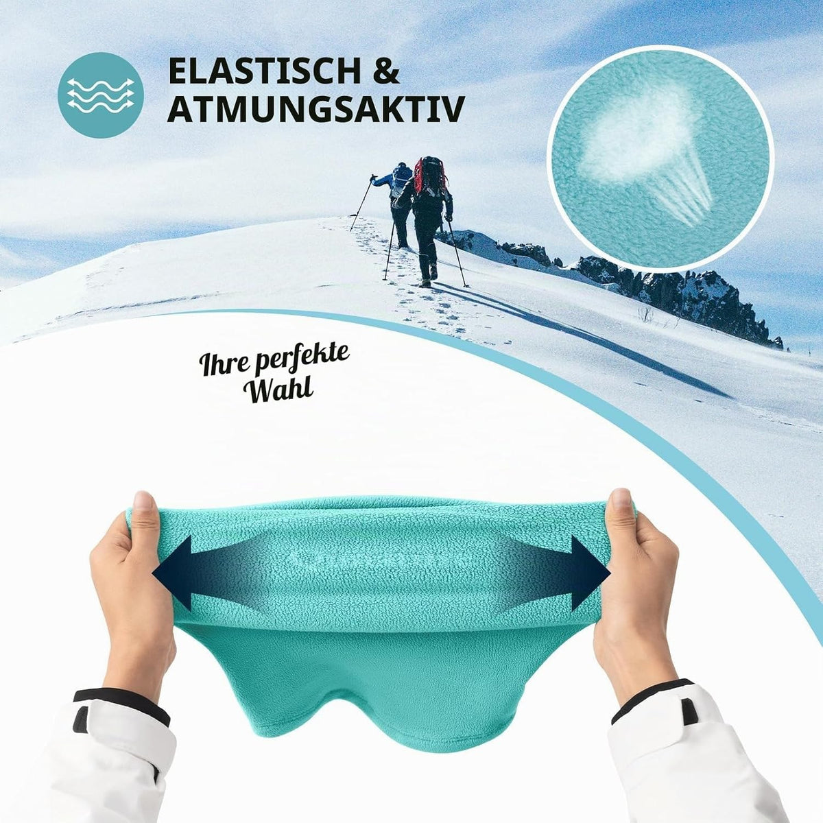 Qunature Winter Halsschlauch Halswärmer Ski Schlauchschal Fleece Dicktes Winddichtes