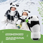 Qunature Skihandschuhe Panda-Design Handschuhe für Kinder von 4–12 Jahren