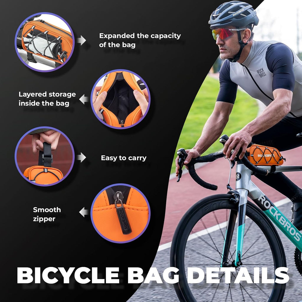 ROCKBROS Fahrradtasche Fahrrad Rahmentasche Oberrohrtasche für MTB Rennrad