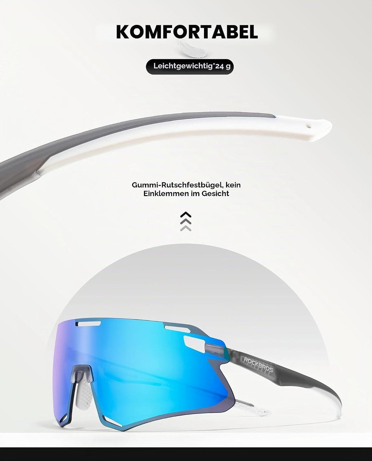 ROCKBROS Fahrradbrille TR90 Rahmen Polarisierte Sportsonnenbrille Radbrille