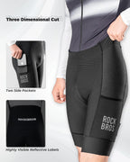 ROCKBROS Kurz Fahrradhose Herren 3D Gepolsterte Radlerhose mit Tasche