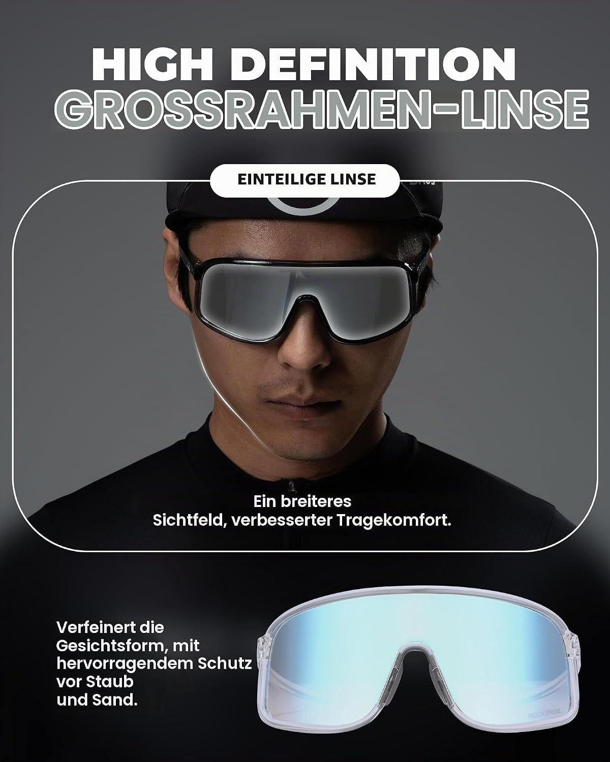 ROCKBROS Fahrradbrille Photochromatisch Cycling Glasses Fahrradbrille Outdoor