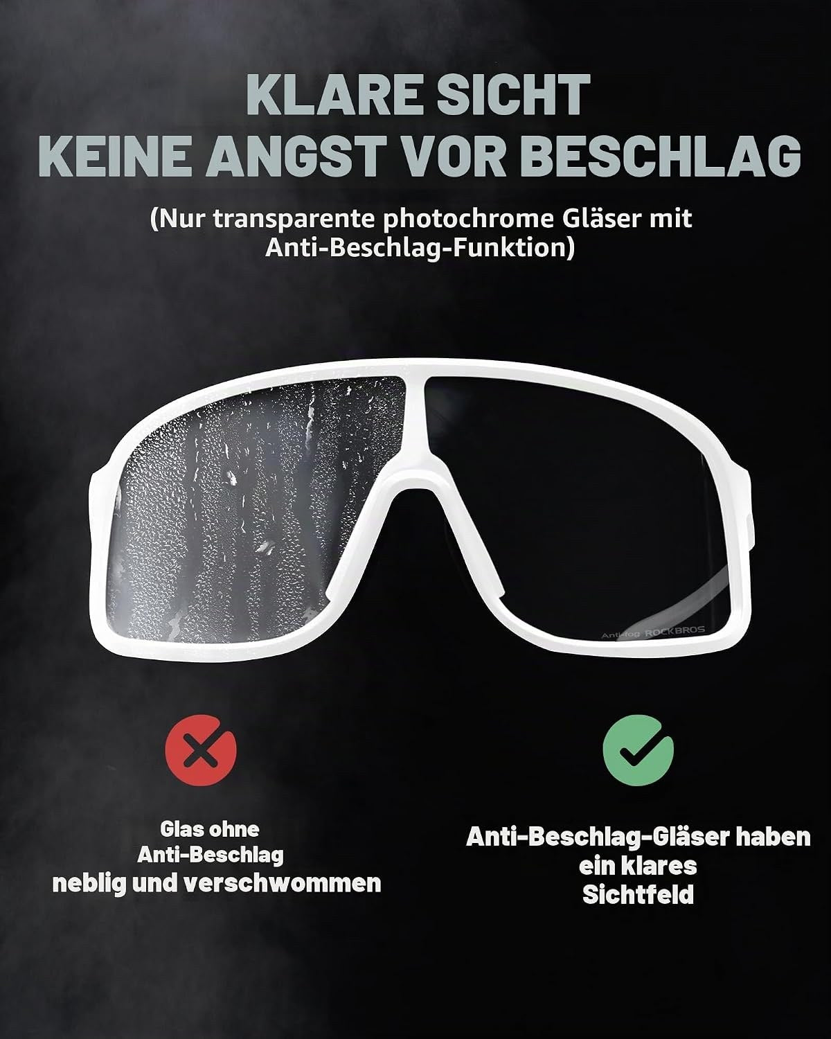 ROCKBROS Fahrradbrille Photochromatisch Cycling Glasses Fahrradbrille Outdoor