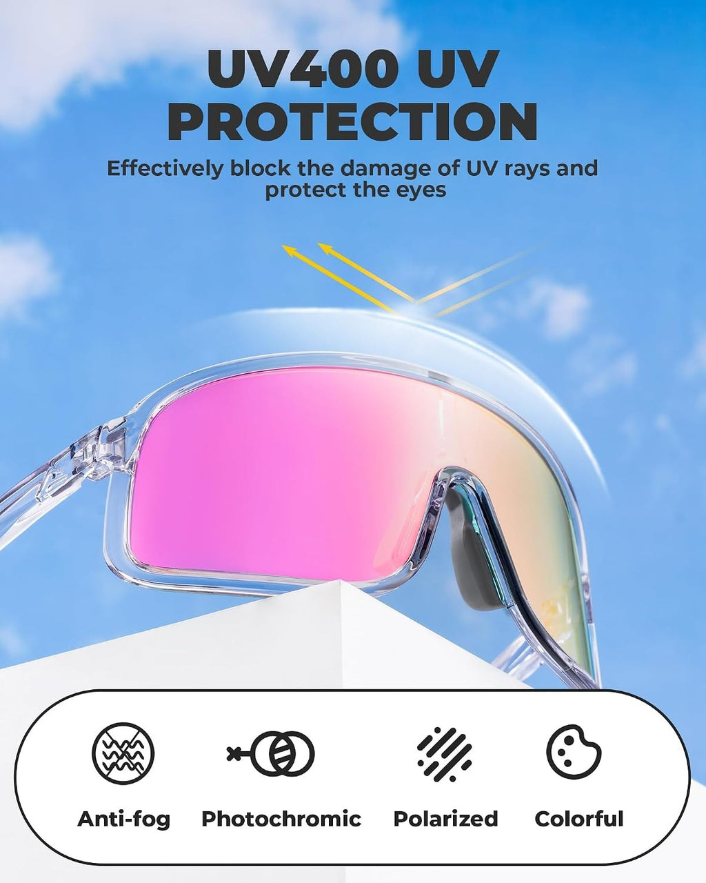 ROCKBROS Fahrradbrille Polarisiert Outdoor Cycling Glasses Fahrradbrille MTB