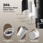 Qunature Thermoflasche Kaffeebecher 480ml aus 304 Edelstahl